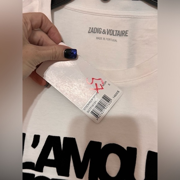 ZADIG AND VOLTAIRE Skinny L'amour Est Déclaré T-Shirt - Picture 4 of 6